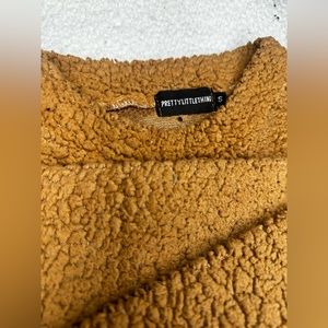 Brown Borg Toggle Hem Long Sleeve Sweatshirt (CROPPED)